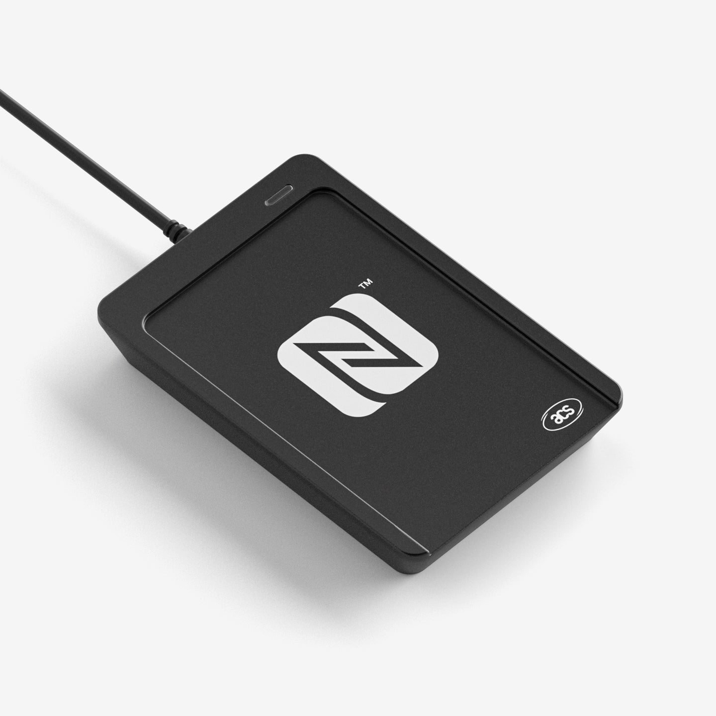 An RFID reader photographed from above at a slight angle
