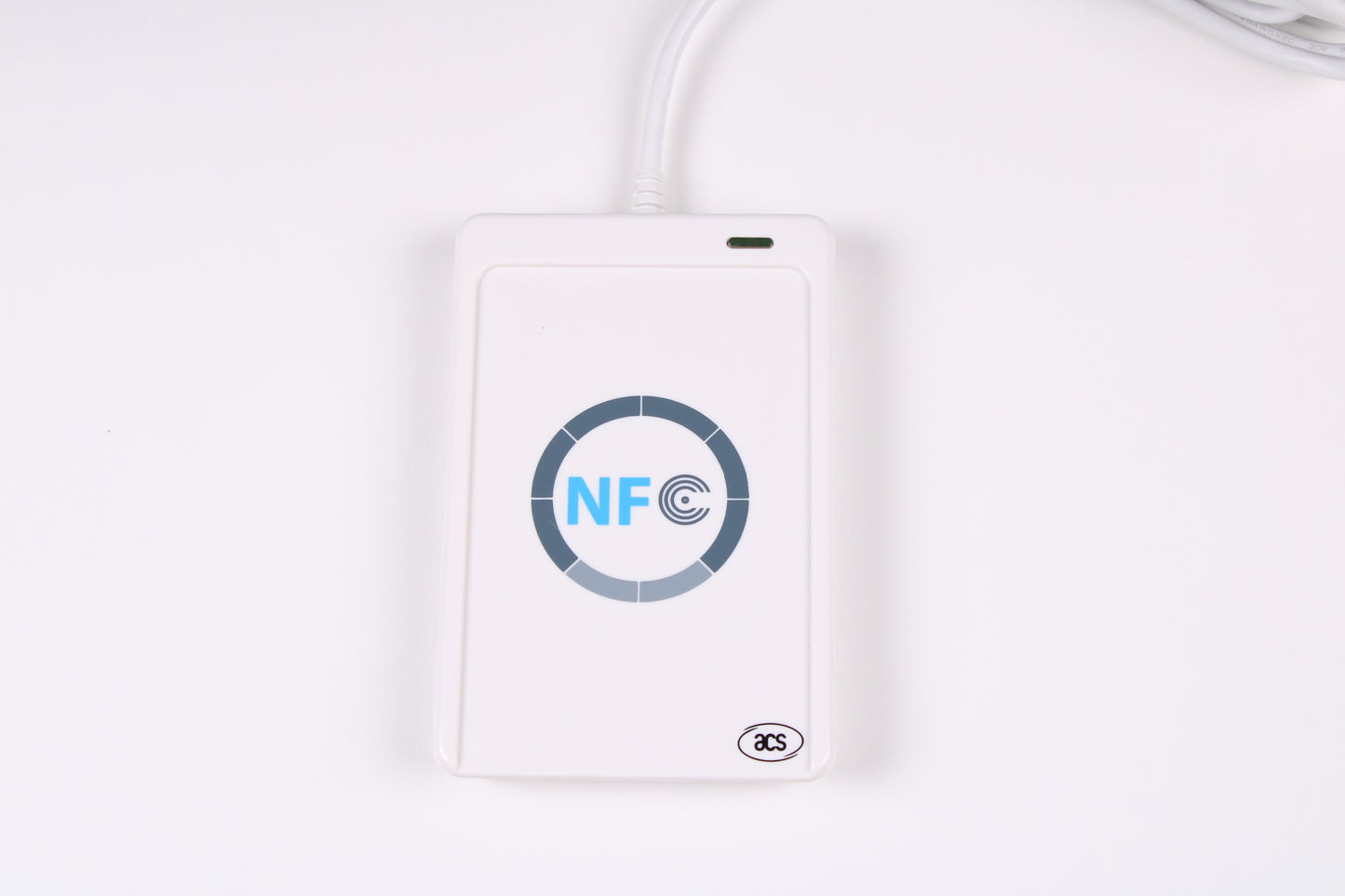 A card reader photographed from above