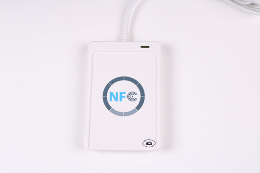 A card reader photographed from above