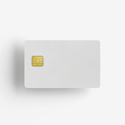 A smart card photographed directly from above