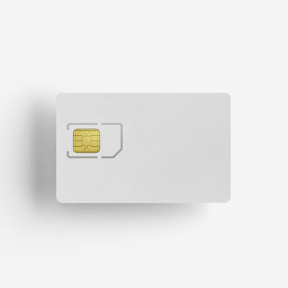 A smart card photographed directly from above